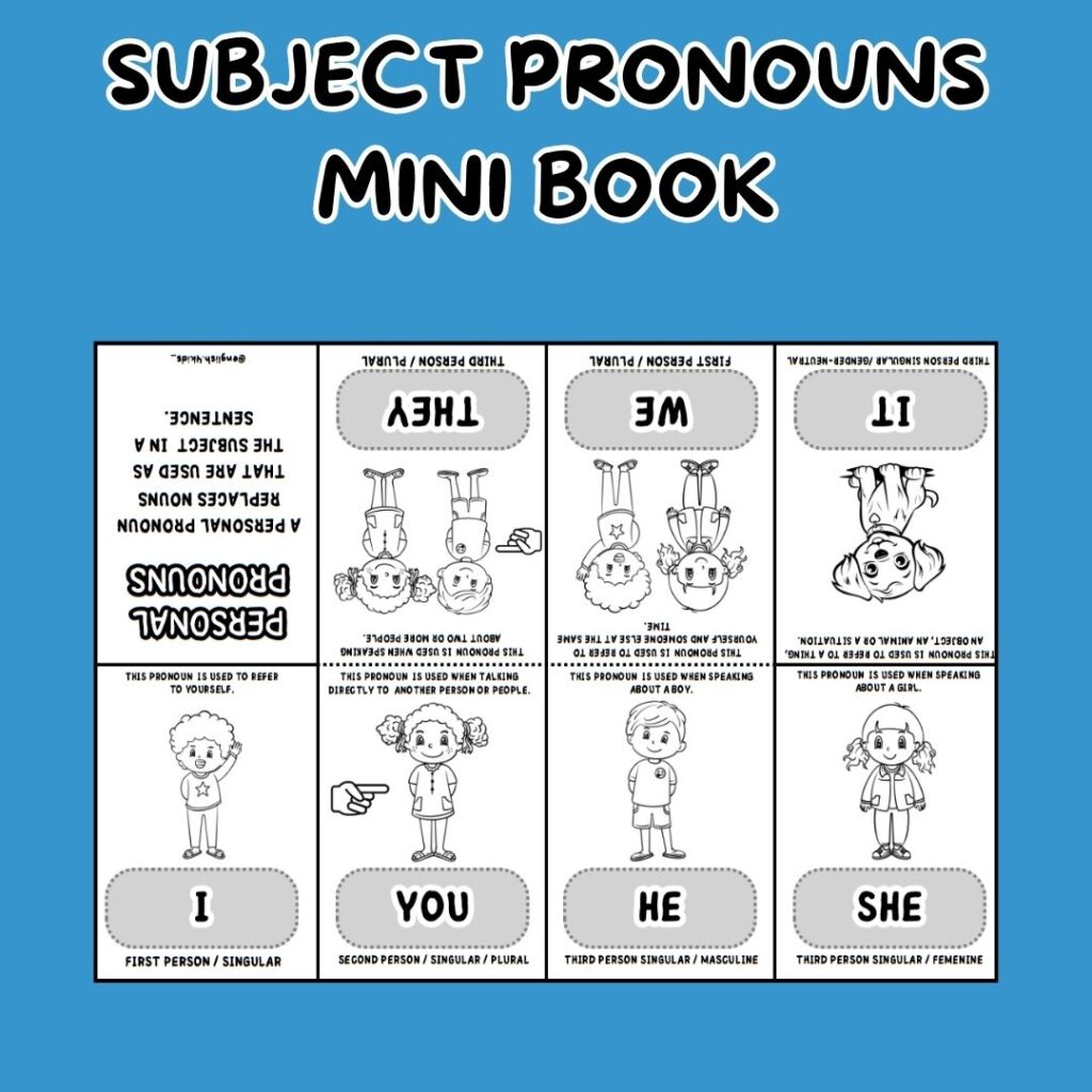 SUBJECT PRONOUNS MINI BOOK – English for Kids