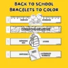 BACK TO SCHOOL BRACELETS TO COLOR